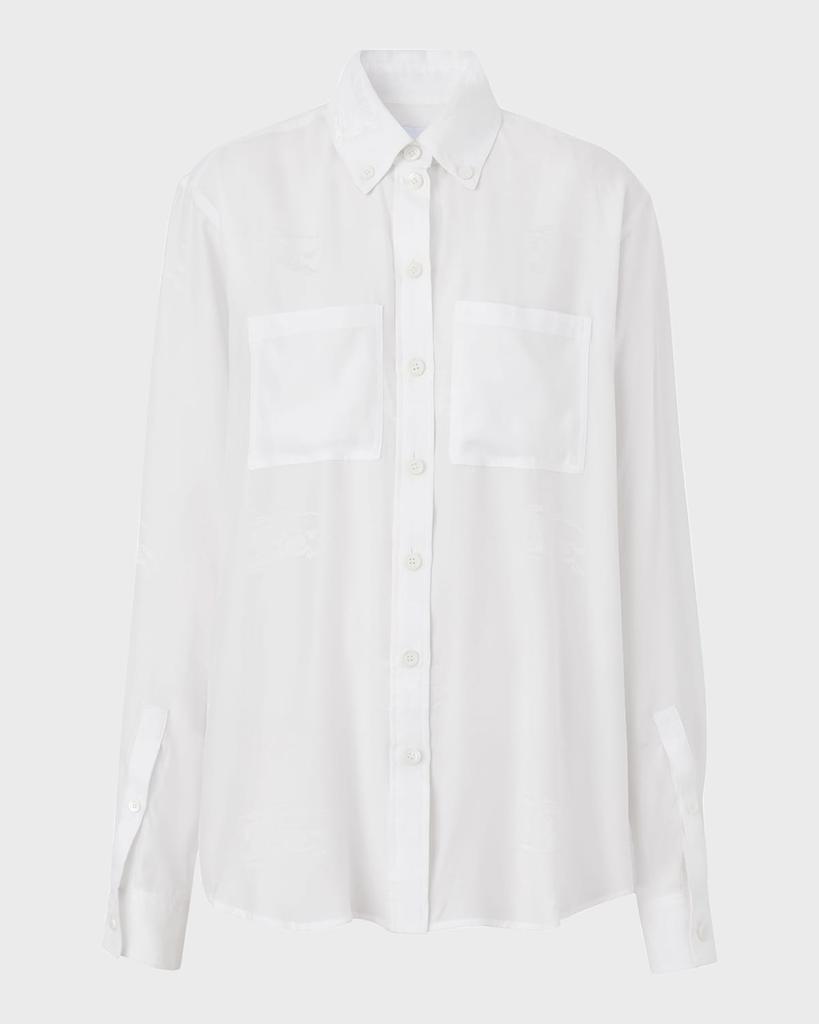 Ivanna EKD Intarsia Silk Collared Shirt商品第2张图片规格展示