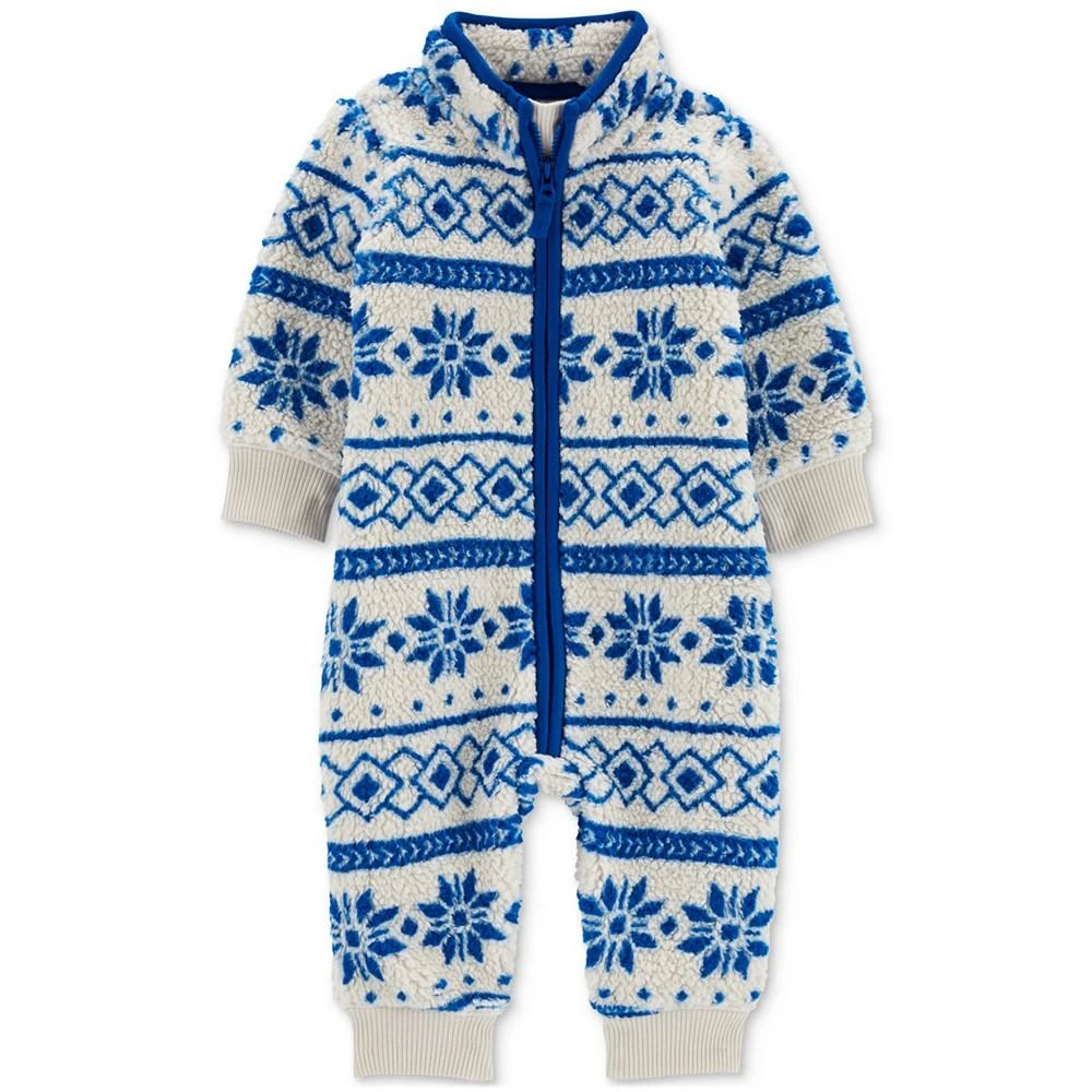 商品Carter's|Baby Boys Fair Isle Full-Zip Fleece Jumpsuit,价格¥104,第2张图片详细描述