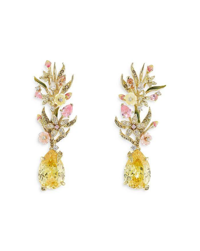 商品Anabela Chan|18K Yellow Gold Plated Sterling Silver English Garden Simulated Gemstone & Diamond Posie Earrings,价格¥10226,第1张图片