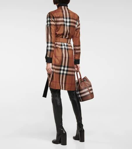 商品Burberry|格纹羊毛衬衫式连衣裙,价格¥12375,第3张图片详细描述