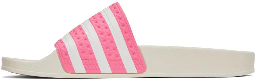 商品Adidas|Pink & White Adilette Slides,价格¥142,第3张图片详细描述