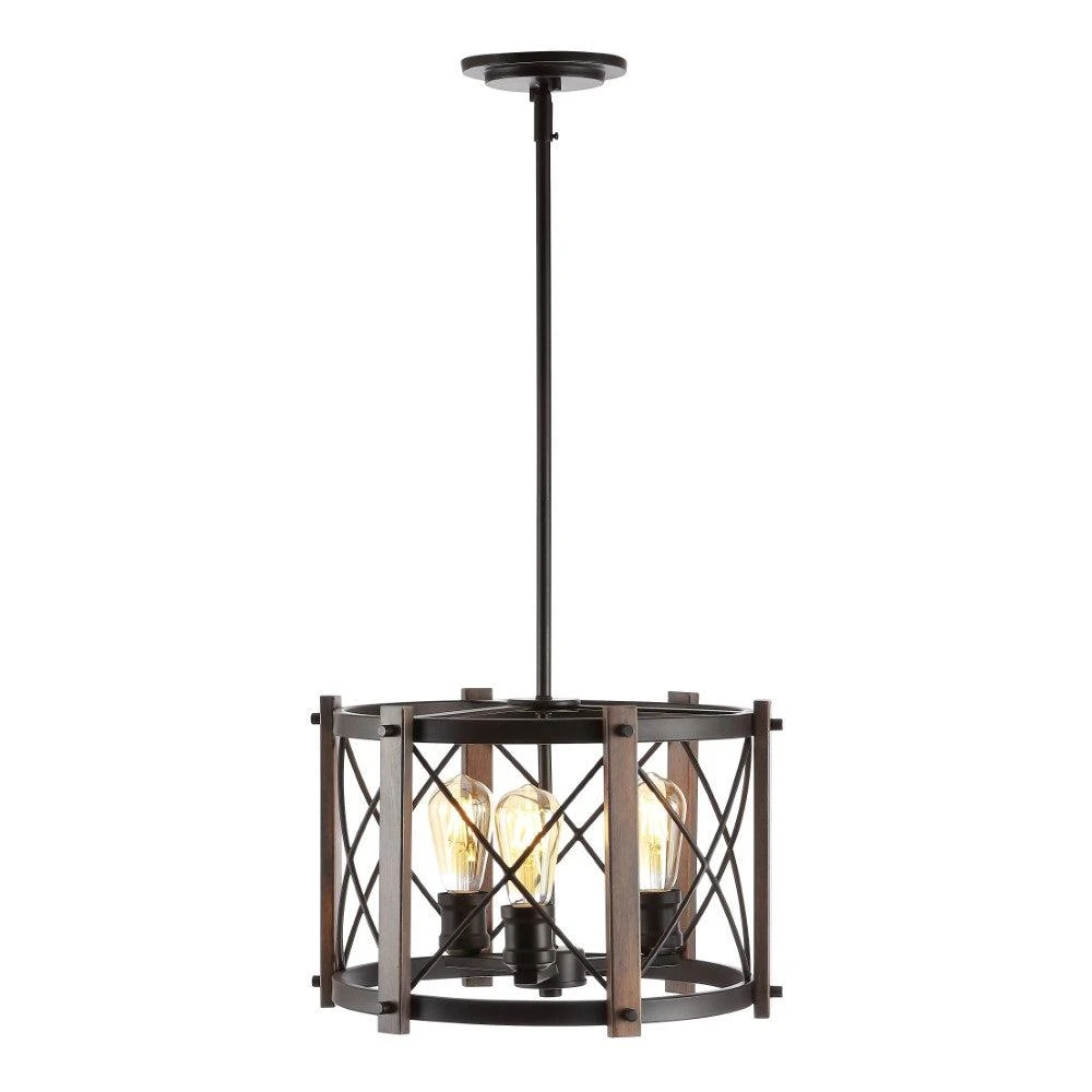 商品JONATHAN Y|Ferme 16" 3-Light Adjustable Iron Rustic Farmhouse LED Pendant,价格¥1703,第2张图片详细描述
