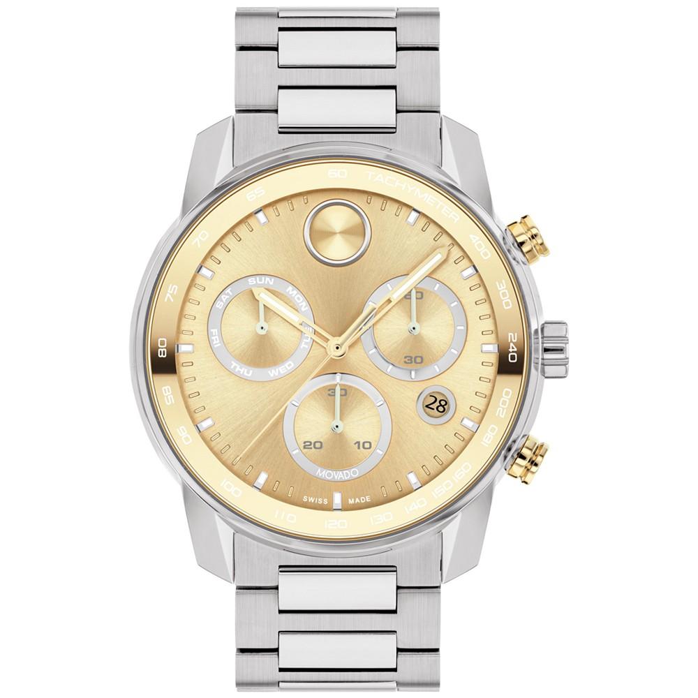 Men's Swiss Chronograph Bold Verso Stainless Steel Bracelet Watch 44mm商品第1张图片规格展示