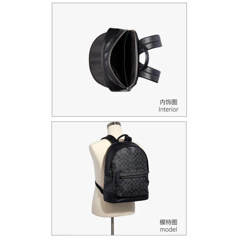 商品Coach|美国直邮COACH 新款2020 男士灰色logo双肩包  2736,价格¥4756,第10张图片详细描述