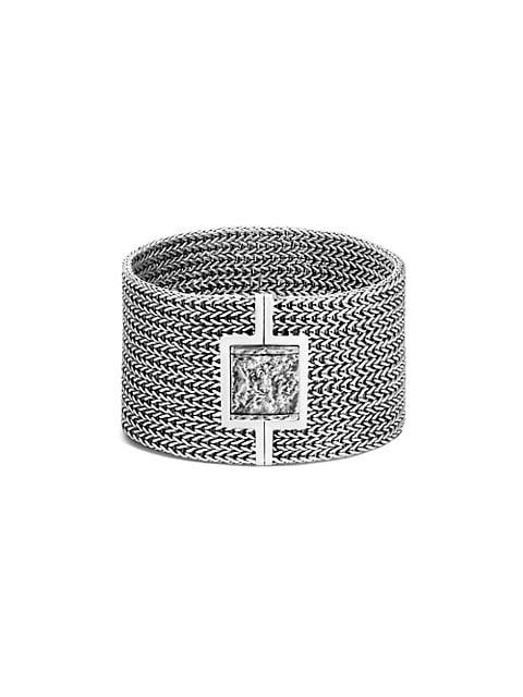 Chain Classic Sterling Silver Wide Bracelet商品第1张图片规格展示