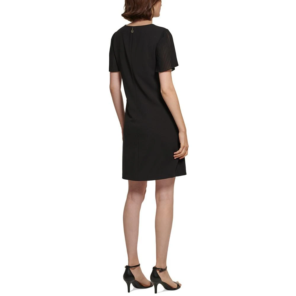 商品Tommy Hilfiger|Petite Pleated Chiffon-Sleeve Dress,价格¥658,第2张图片详细描述