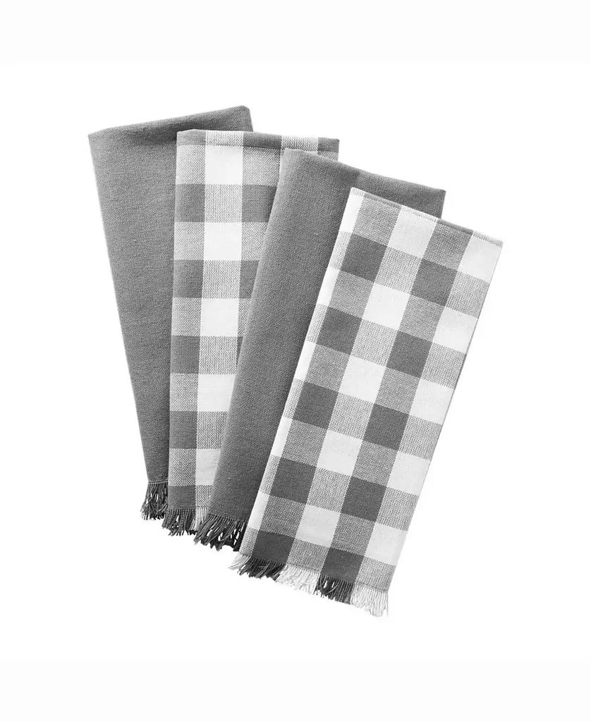 商品Design Imports|Asset Gray Heavyweight Fringed Dishtowel Set of 4,价格¥154,第1张图片