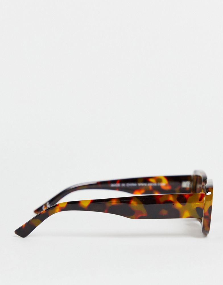 ASOS DESIGN mid square sunglasses in tort商品第3张图片规格展示