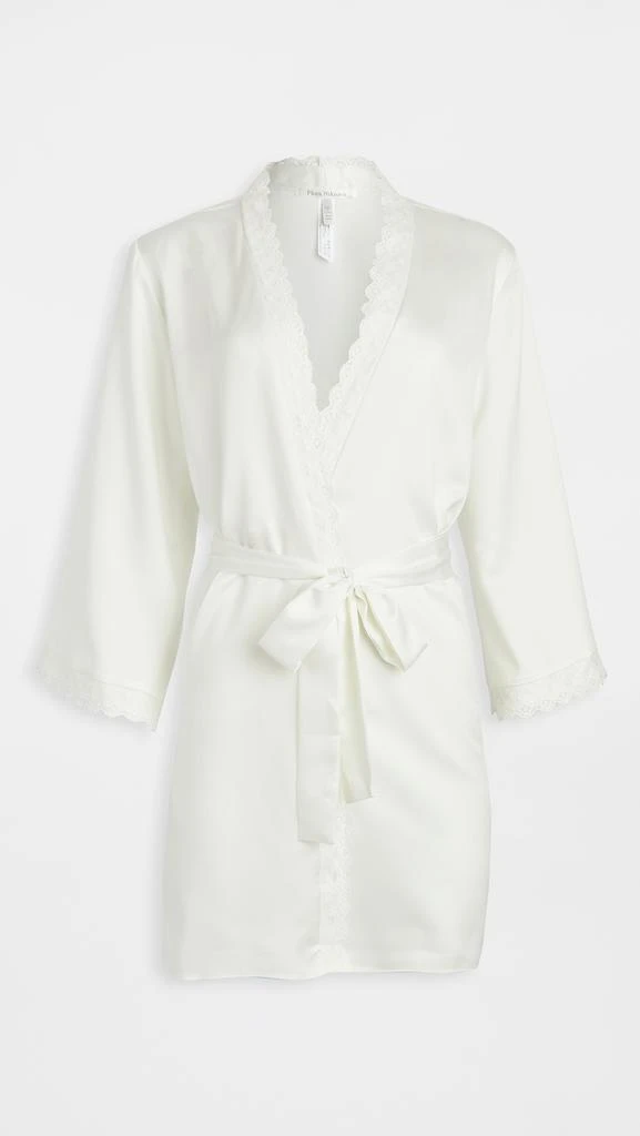 商品Flora Nikrooz|Flora Nikrooz 蕾丝饰边纯色软缎围裹式长袍,价格¥206,第2张图片详细描述