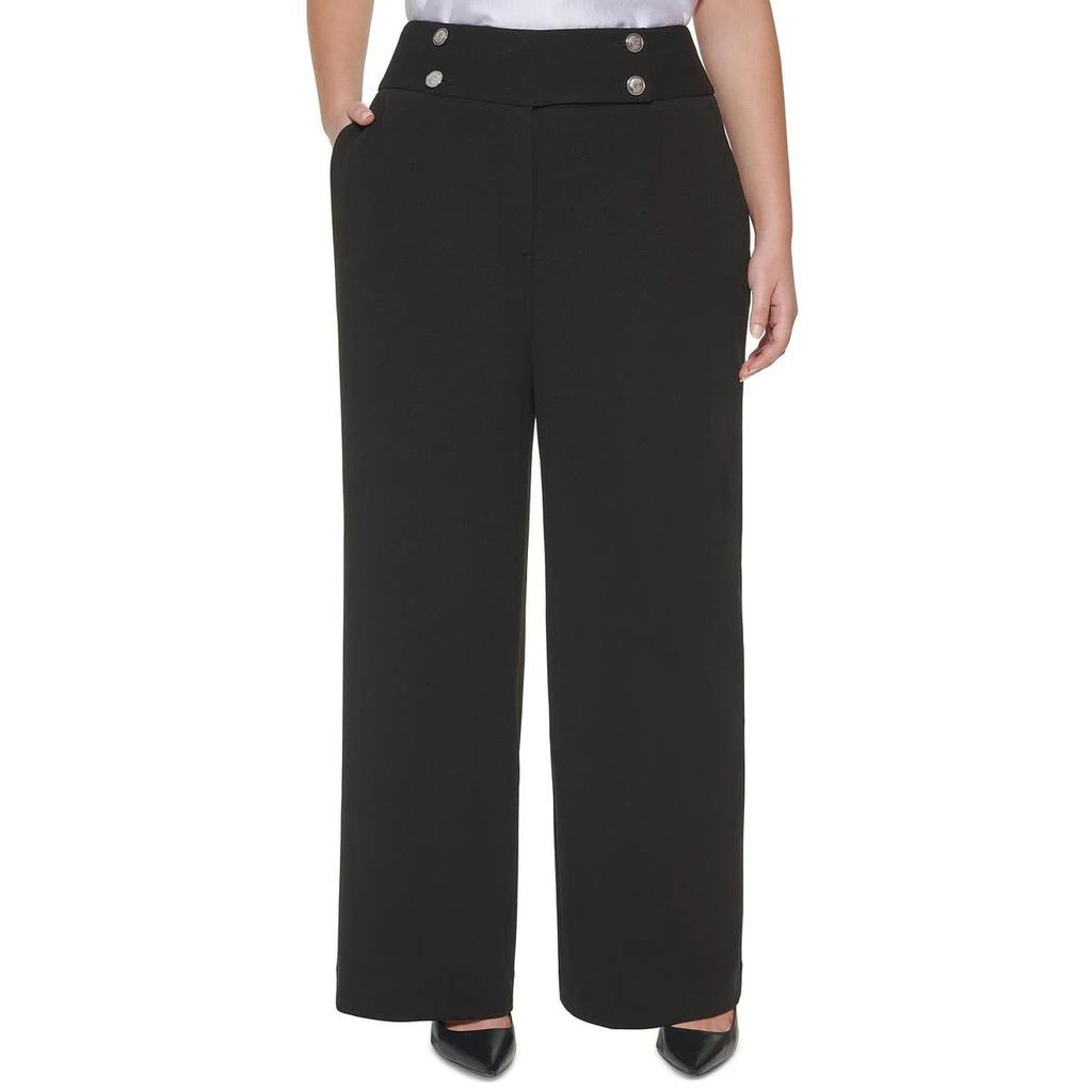 商品Calvin Klein|Calvin Klein Womens Plus Stretch Office Wear Wide Leg Pants,价格¥183,第1张图片