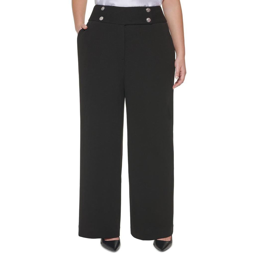 商品Calvin Klein|Calvin Klein Womens Plus Stretch Office Wear Wide Leg Pants,价格¥387,第1张图片