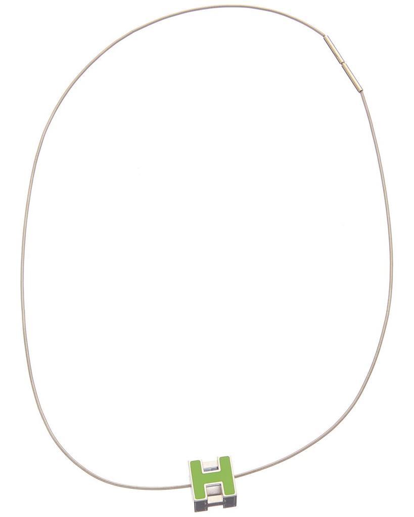 商品[二手商品] Hermes|Hermes Palladium H Cube Necklace (Authentic Pre-Owned),价格¥3689,第4张图片详细描述