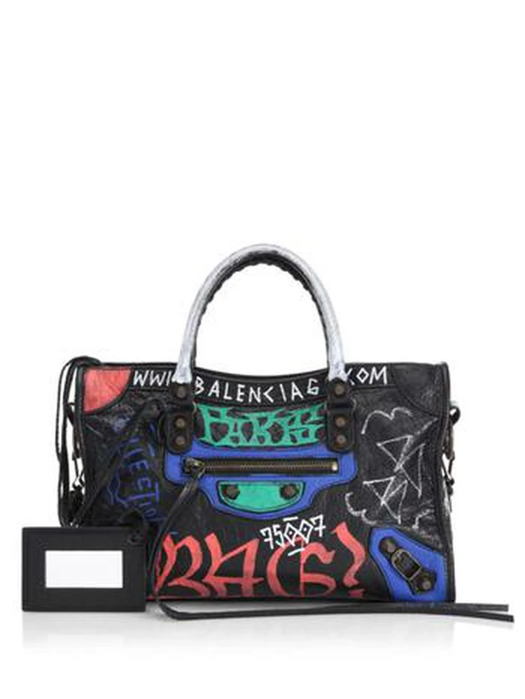 商品Balenciaga|Balenciaga - Small City Graffiti Leather Satchel,价格¥17248,第1张图片