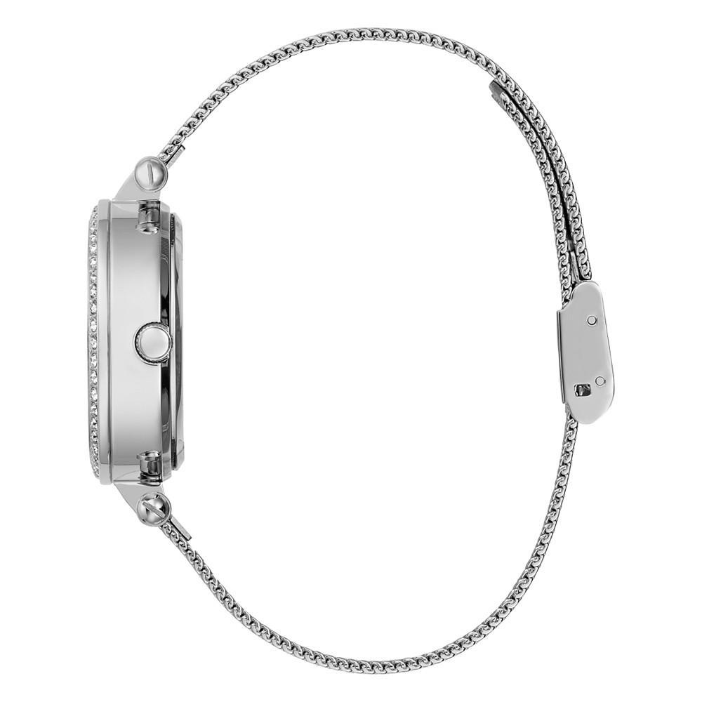 商品GUESS|Women's Glitz Silver-tone Stainless Steel Mesh Watch 32mm,价格¥1014,第5张图片详细描述