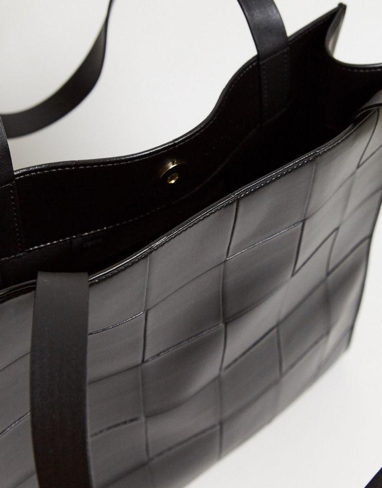 商品ASOS|ASOS DESIGN shopper bag in black weave,价格¥162,第6张图片详细描述