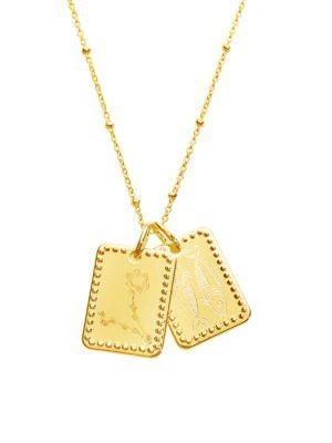 商品Sterling Forever|14K Goldplated Zodiac Pendant Necklace,价格¥254,第1张图片
