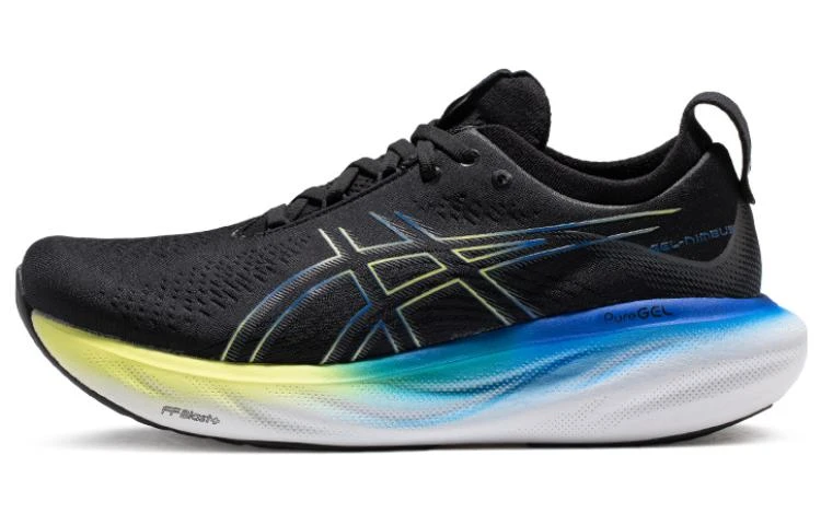 商品[国内直发] Asics|GEL-Nimbus 25 舒适 运动 织物合成革减震防滑透气回弹 低帮 休闲跑步鞋 男款 黑黄蓝 2E宽,价格¥1321,第1张图片