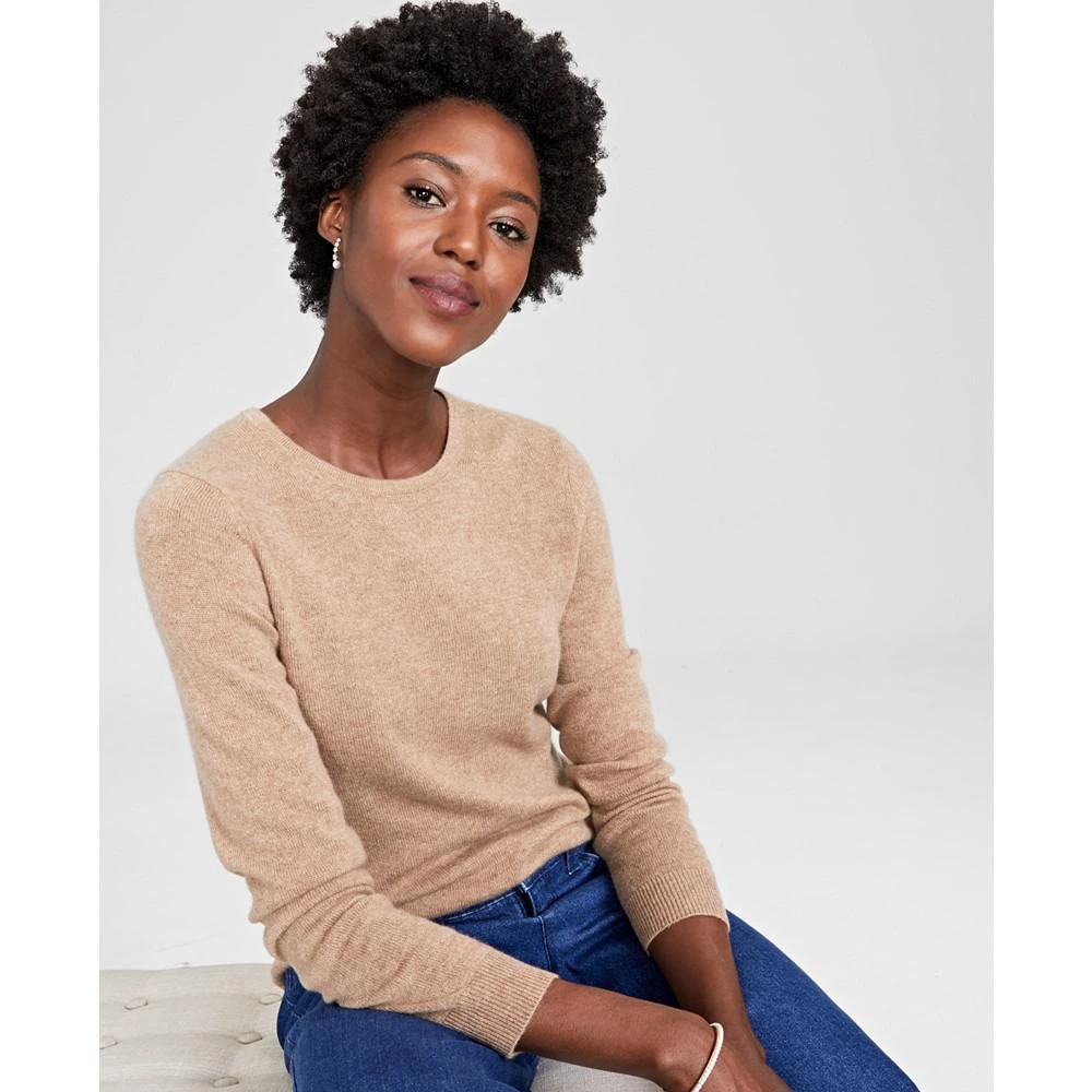 商品Charter Club|Women's 100% Cashmere Crewneck Sweater, In Regular & Petites, Created for Macy's,价格¥274,第1张图片