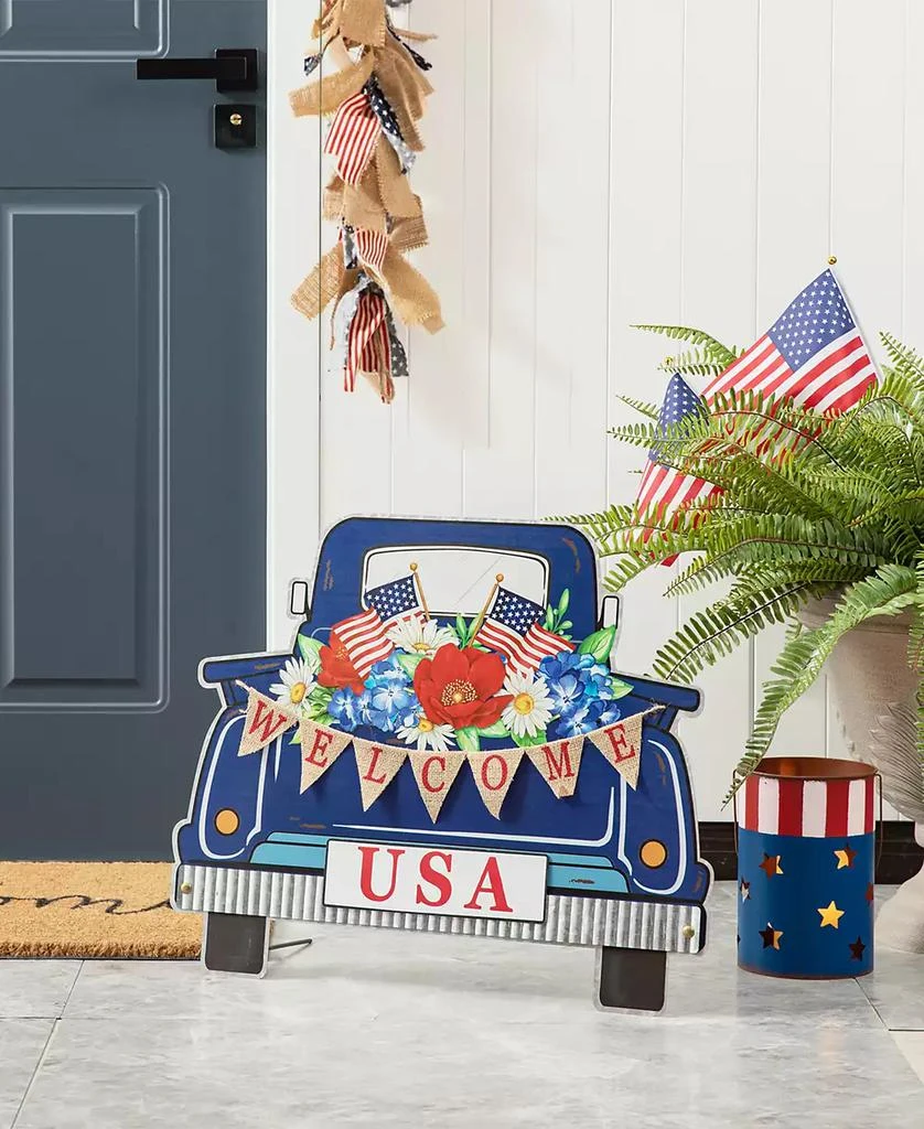 商品Glitzhome|26" H Patriotic, Americana Metal Truck Yard Stake or Wall Decor or Standing Decor,价格¥335,第5张图片详细描述