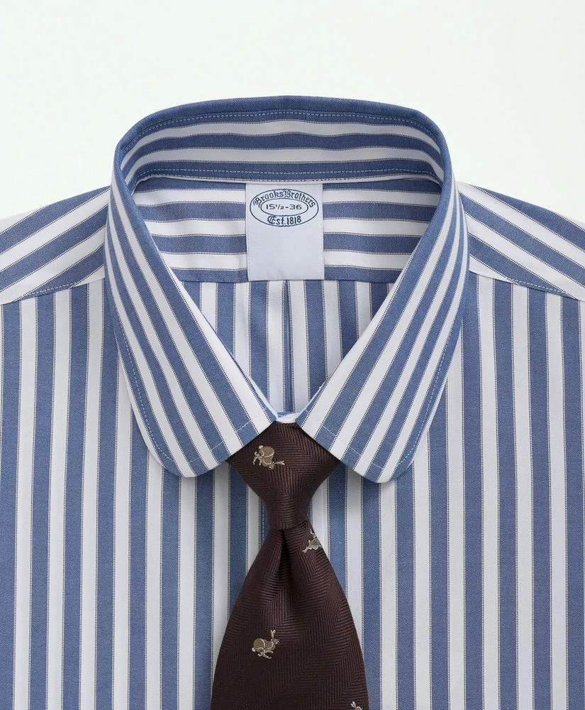商品Brooks Brothers|Stretch Supima® Cotton Non-Iron Pinpoint Club Collar, Striped Dress Shirt,价格¥471,第4张图片详细描述