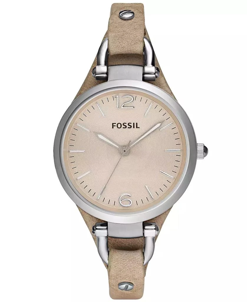 商品Fossil|Women's Georgia Sand Leather Strap Watch 32mm ES2830,价格¥681,第1张图片