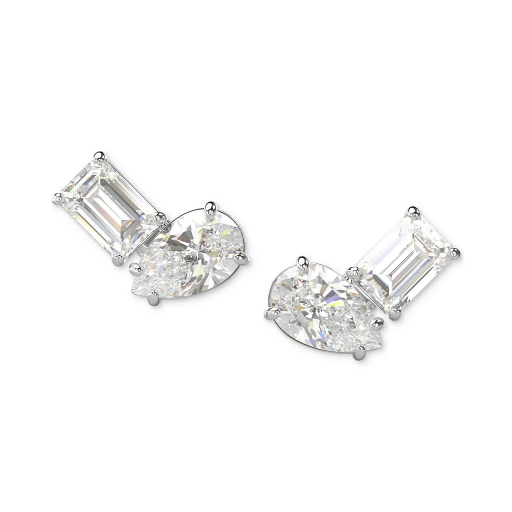 Rhodium-Plated Mixed Crystal Pendant Necklace & Stud Earrings Set 商品