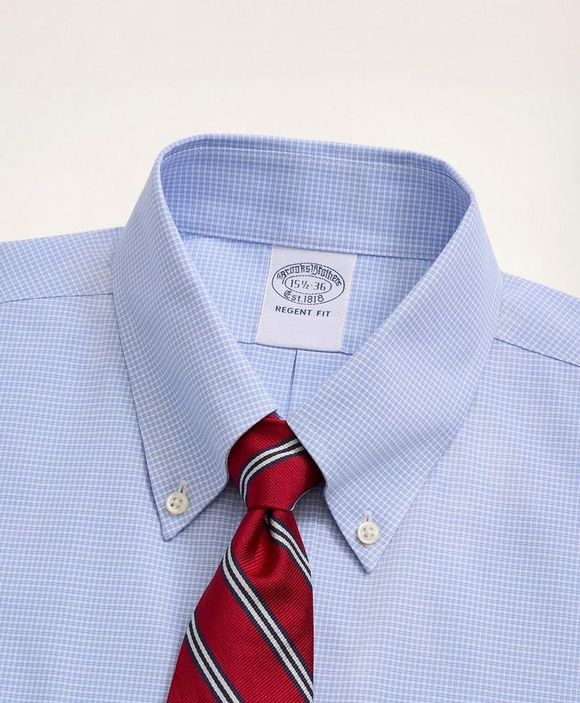 商品Brooks Brothers|Stretch Regent Regular-Fit Dress Shirt, Non-Iron Poplin Button-Down Collar Micro-Check,价格¥880,第5张图片详细描述