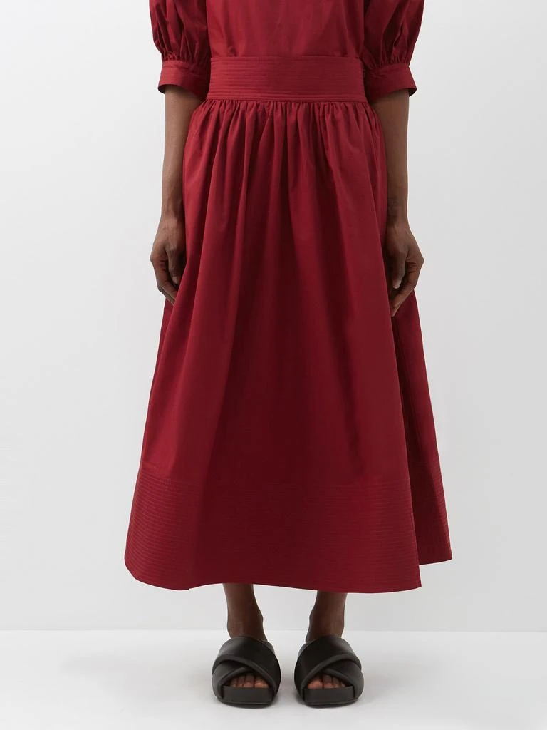 商品CO|Shirred cotton midi skirt,价格¥3001,第1张图片