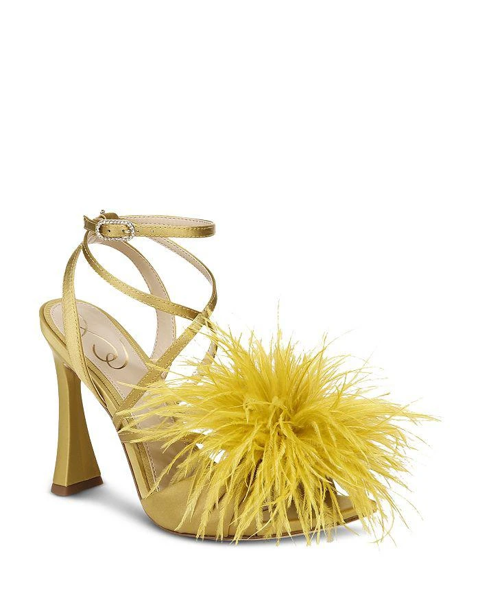 商品Sam Edelman|Women's Layton Embellished Pom Pom Ankle Strap High Heel Sandals,价格¥727,第1张图片