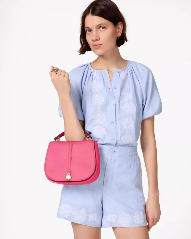 Kayla Pebbled Leather Saddle Bag 商品