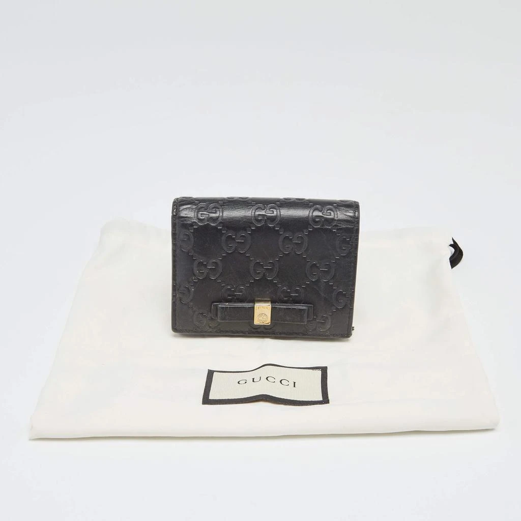 Gucci Black Guccissima Leather Bow Flap Card Case 商品