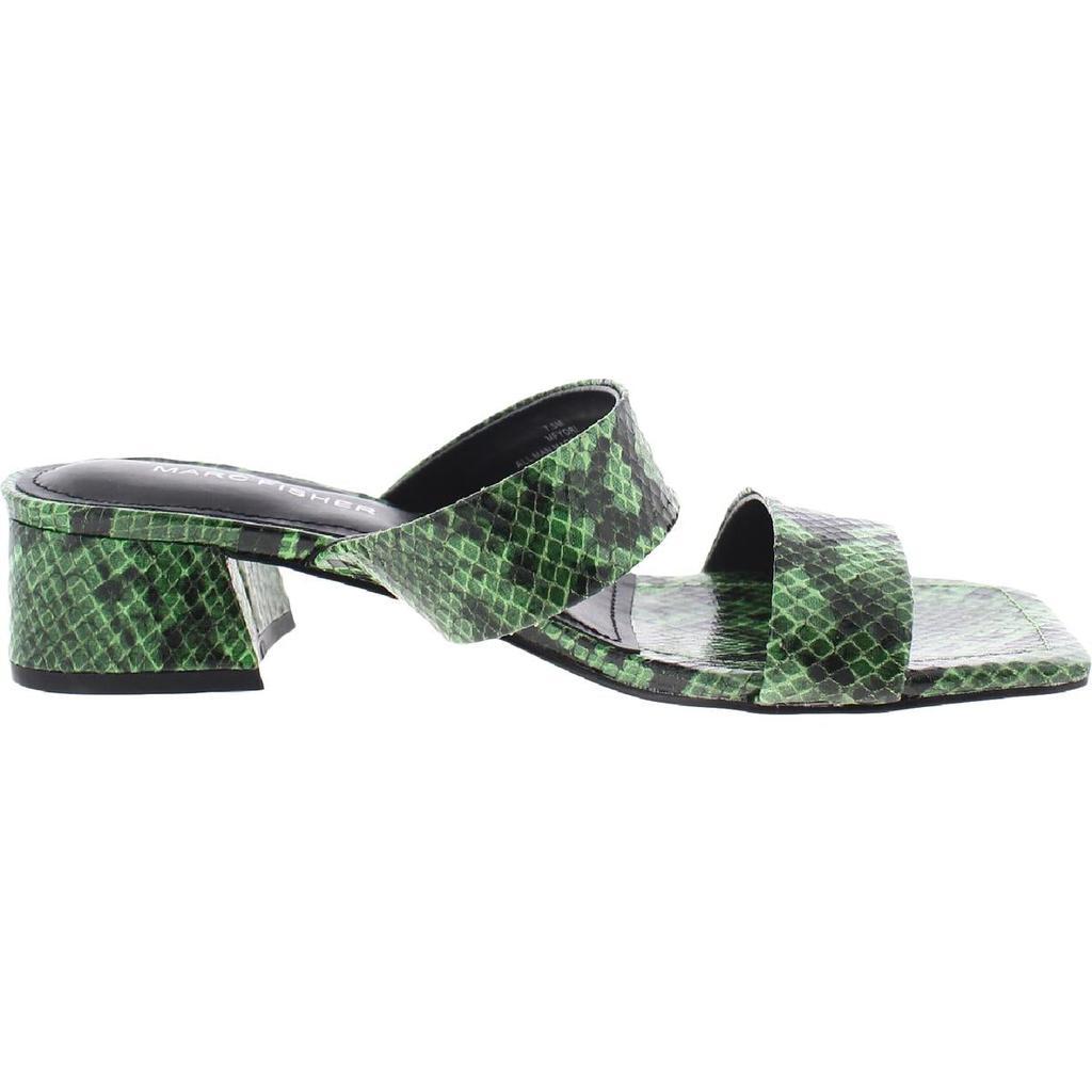 商品Marc Fisher|Marc Fisher Womens Yori Faux Leather Slip On Slide Sandals,价格¥138-¥261,第6张图片详细描述