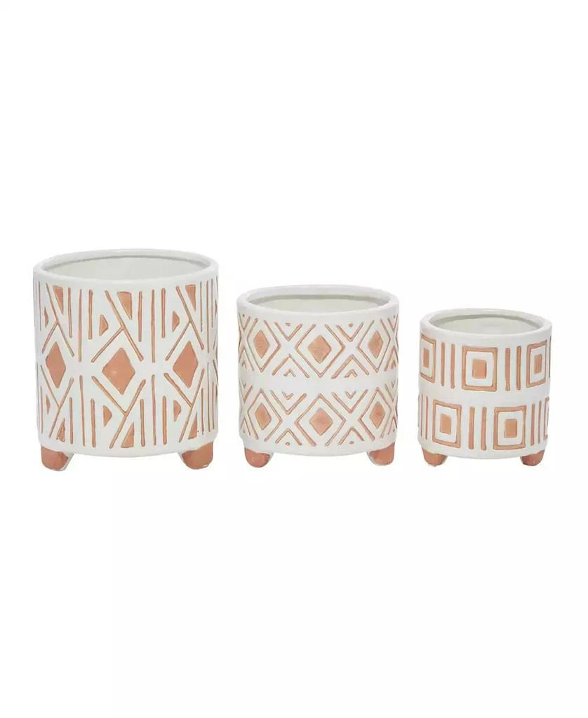 商品Rosemary Lane|Round Porcelain Planter with Legs, Set of 3,价格¥414,第1张图片