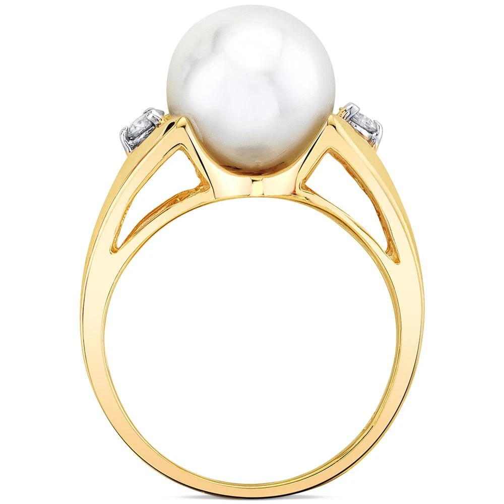 商品Macy's|Cultured Freshwater Pearl (10mm) & Diamond (1/8 ct. t.w.) Ring in 14k Gold,价格¥4497,第2张图片详细描述