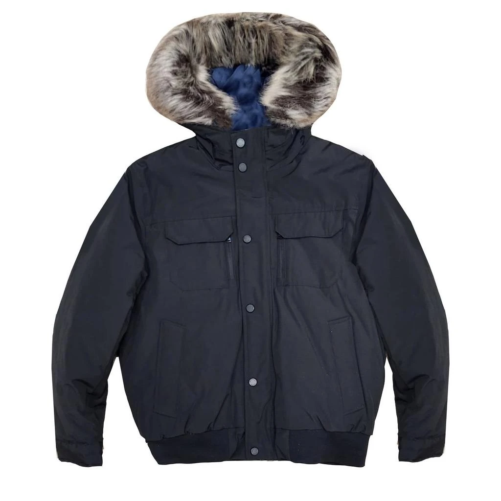 商品 Men Down Puffer Bomber Coat Jacket In Black 图