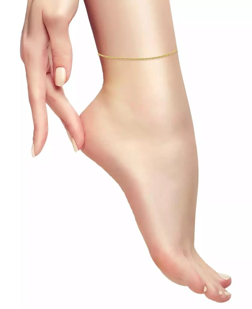 商品Giani Bernini|Twist Rope Ankle Bracelet in 18k Gold-Plated Sterling Silver, also available in Sterling Silver, Created for Macy's,价格¥131,第2张图片详细描述