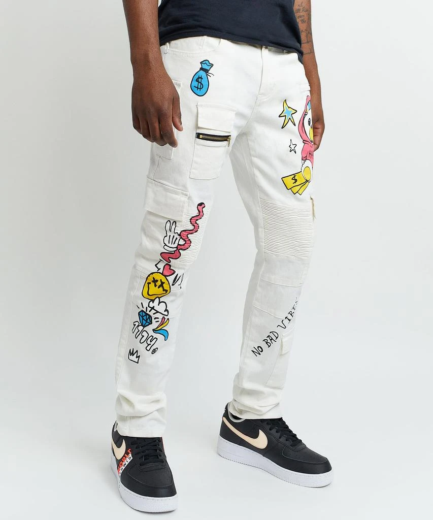 Money Bear Cargo Denim Jeans - White 商品