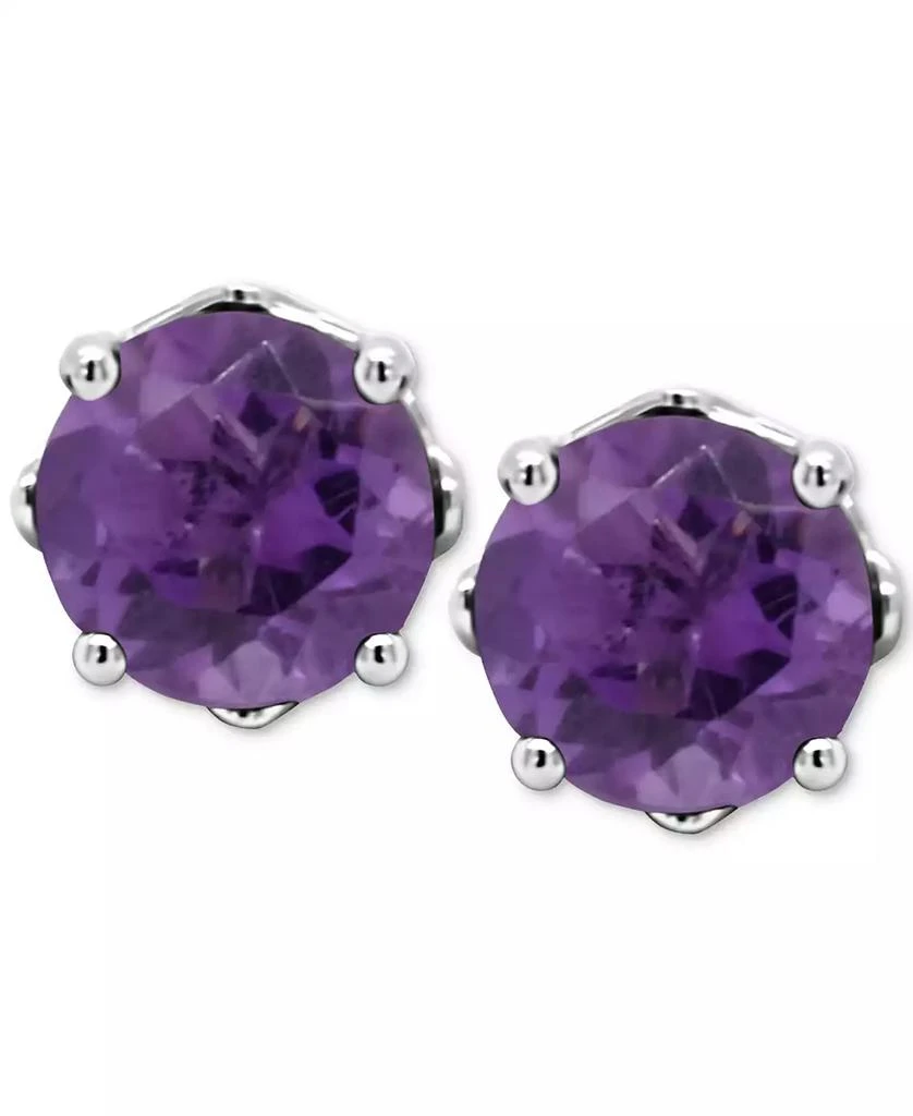 商品Macy's|Rhodolite Garnet Stud Earrings (1-1/5 ct. t.w.) in Sterling Silver (Also in Opal, Citrine, White Topaz, Peridot, Aquamarine, and Amethyst),价格¥1661,第3张图片详细描述