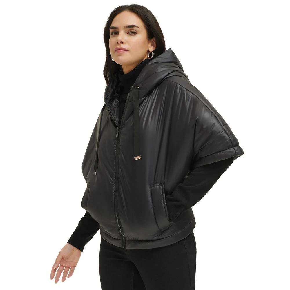 商品Calvin Klein|Women's Zip-Front Puffer Poncho,价格¥461,第4张图片详细描述