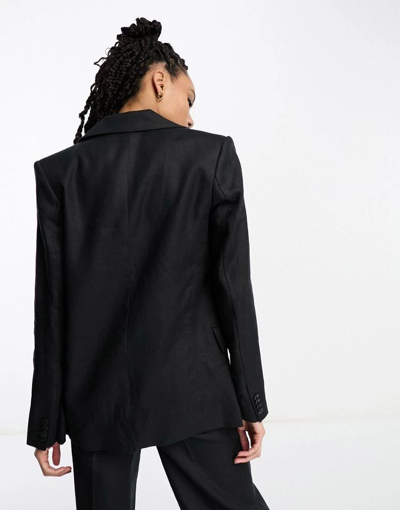 商品& Other Stories|& Other Stories linen blazer in black,价格¥602,第3张图片详细描述