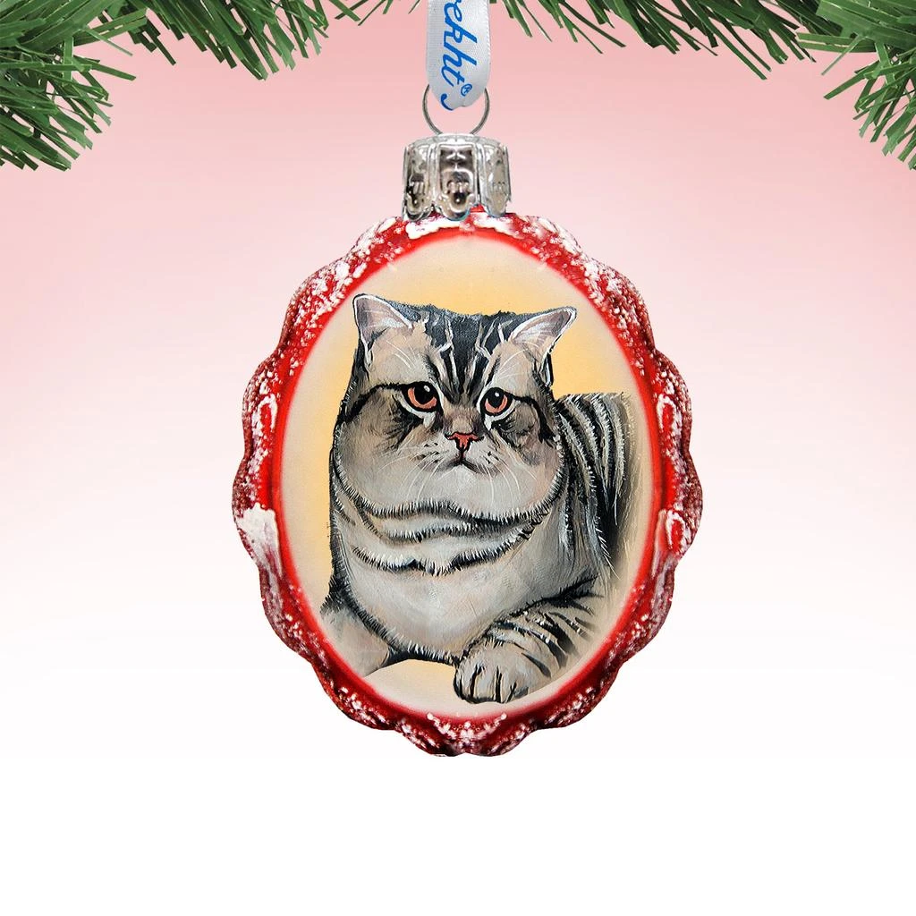 商品Designocracy|Designocracy Grey Tabby Glass Ornament,价格¥198,第1张图片