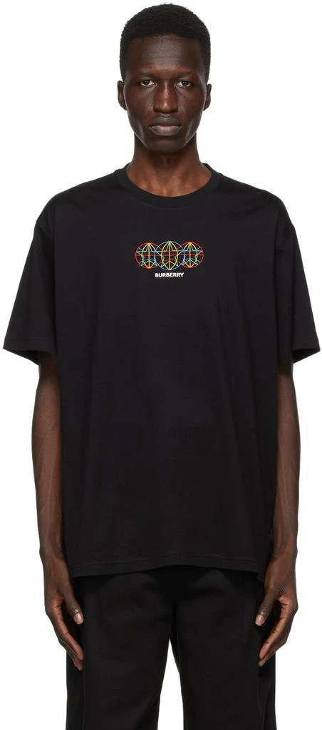 商品Burberry|黑色 Triple Globestar Logo T 恤,价格¥3629,第1张图片