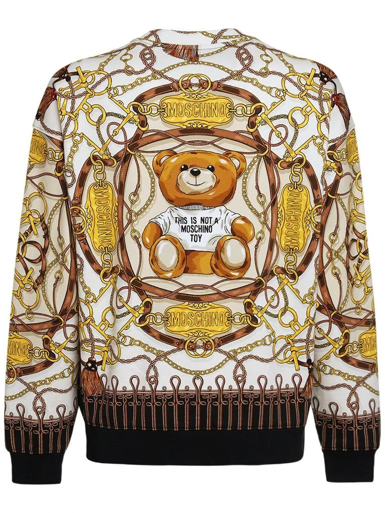 商品Moschino|Teddy Scarf Print Cotton Sweatshirt,价格¥5383,第4张图片详细描述
