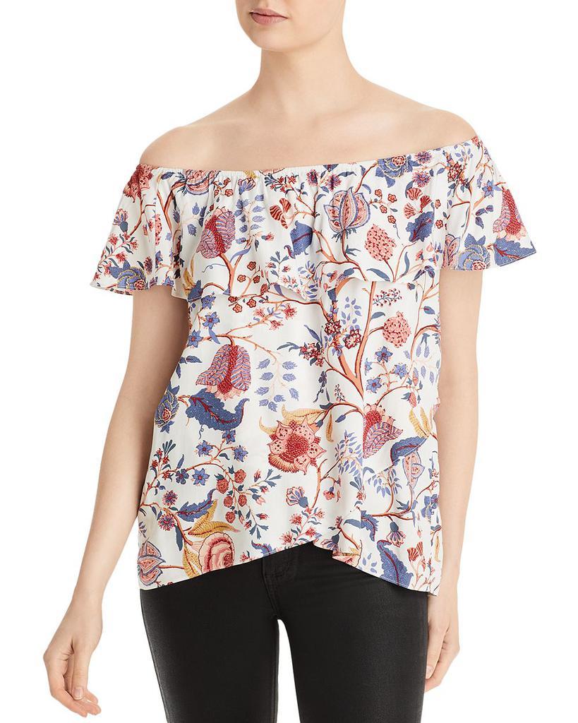 商品Tahari|Printed Off-the-Shoulder Top,价格¥171,第1张图片