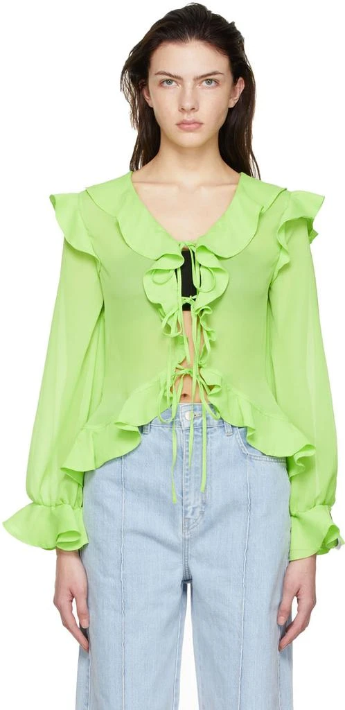 商品Rokh|Green Polyester Blouse,价格¥1142,第1张图片