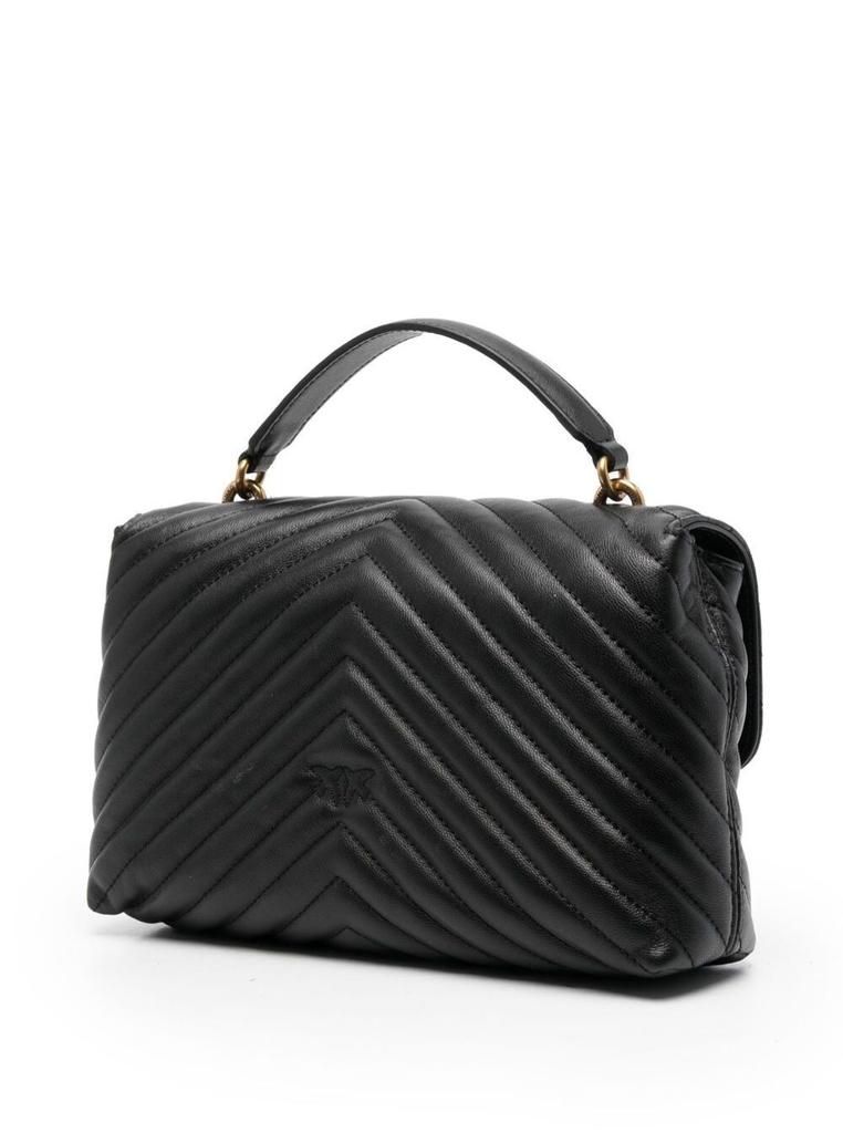 Black Love Lady Crossbody Bag in Chevron Leather PINKO Woman商品第2张图片规格展示