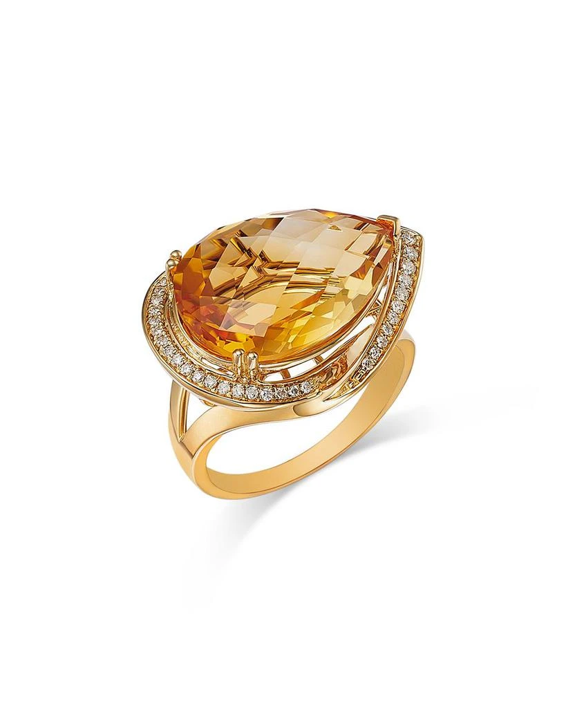 商品Bloomingdale's Fine Collection|Citrine & Diamond Pear Shaped Ring in 14K Yellow Gold,价格¥17773,第1张图片