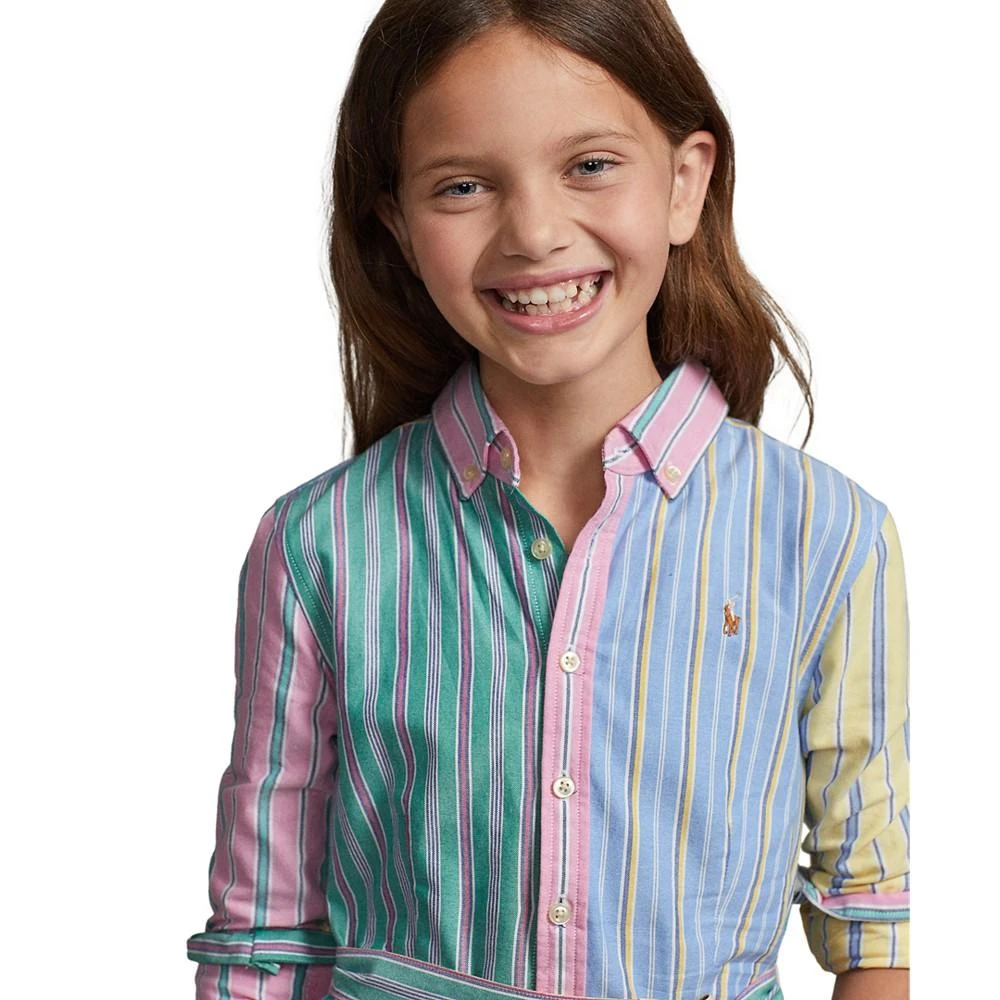 商品Ralph Lauren|Big Girls Belted Cotton Oxford Fun Shirtdress,价格¥211,第2张图片详细描述