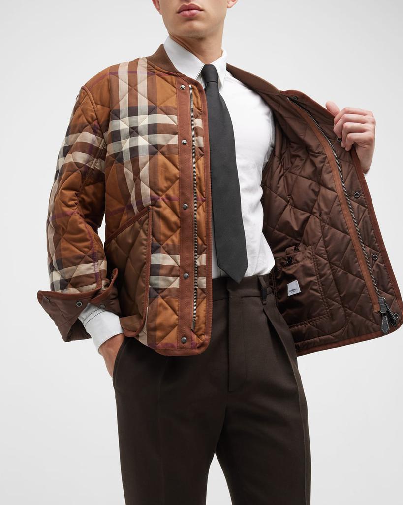 Men's York Quilted Vintage Check Coat商品第6张图片规格展示