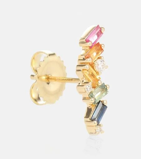 商品Suzanne Kalan|Rainbow Fireworks 18kt gold earrings with diamonds and sapphires,价格¥17621,第2张图片详细描述